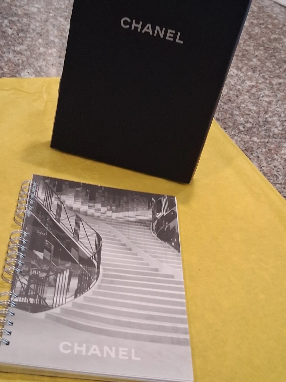 CHANEL RARE Note/ Diary with Monochrome Staircase Print - Black & White.New